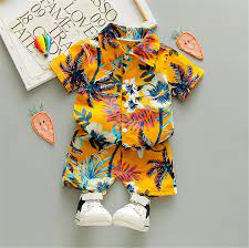 0-5Y Kids Baby Boy Clothes Boho Summer Floral Print Sets 2Pcs Short Sleeve T-Shirt+Shorts Child Boy Beach Wear Outfits 12Styles