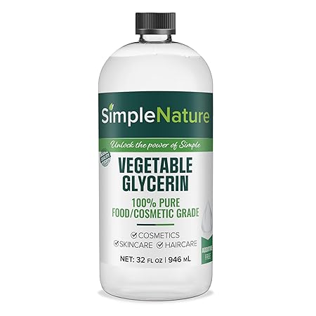 100% Pure Vegetable Glycerin - 32 oz - Natural Pure Food/Cosmetic Grade for Skincare, Haircare, Cosmetics, Soapmaking, Crafts - Softening & Moisturizing Multipurpose Humectant