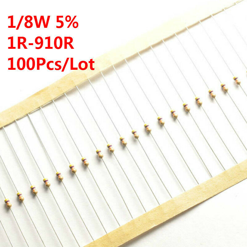 100Pcs 1/8W 1/6W Carbon Film Resistor 5% 120 150 180 430 470 680 1-910 Î© Ohm