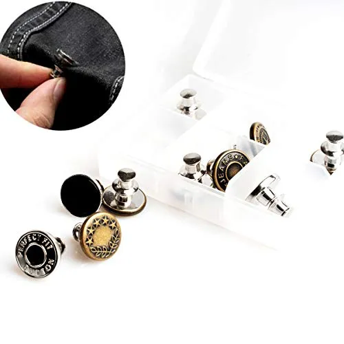 10Pcs Perfect Fit Instant Button - Button pins Adds Or Reduces Size to Any Pants Waist in Seconds! (5 Styles 17mm?