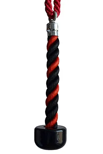 14.9 Inch Grip Tricep Rope Pull Down Cable Attachment Triceps Tension Rope Black/Red