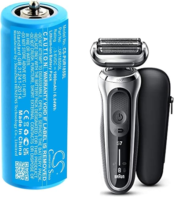 1900mAh Replacement Battery for Braun 3018765, Rasierer Series 7, 2011, 2012, 5375, 5375 Silk-epil, 5377, 5377 Silk-epil, 5671, 5671 Silk-epil, 5673 Silk-epil, 5674 Silk-epil, Silk Epil Xpressive