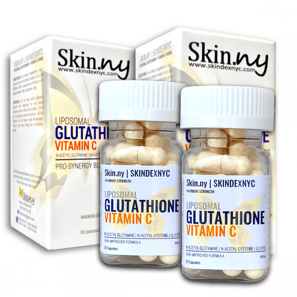 2 Bottles SkindexNYC Liposomal Glutathione and Vitamin C 650mg