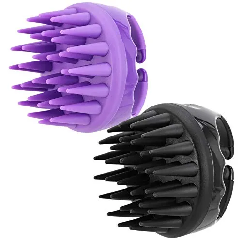 2 Packs Silicone Hair Scalp Massage Shampoo Brush Head Scrubber Shower Brush for Washing Hair
