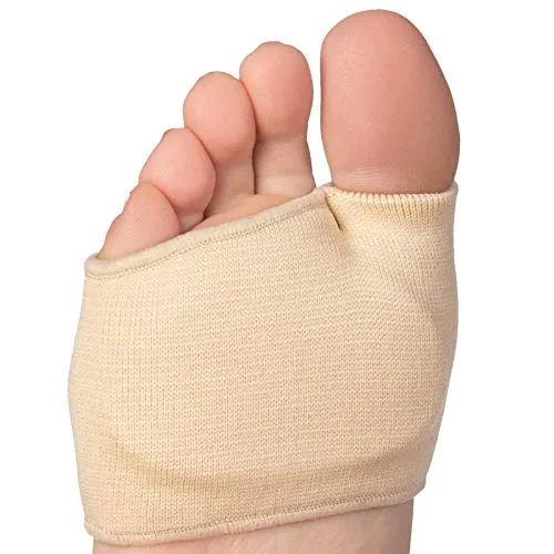 2 Pairs Metatarsal Sleeve Pads, Half Toe Bunion Sleeve Sole Forefoot Gel Pads Cushion for Diabetic Feet Metatarsalgia Mortons Neuroma Prevent Calluses Blisters (Beige)