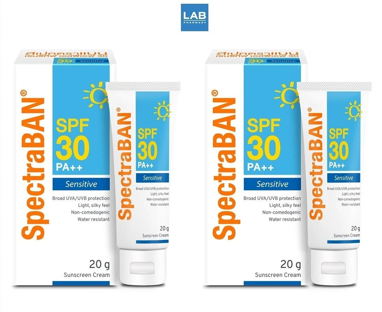 2 x Stiefel SpectraBAN SUNSCREEN CREAM Sensitive Skin ANTI UVA-UVB SPF 30 PA 20g