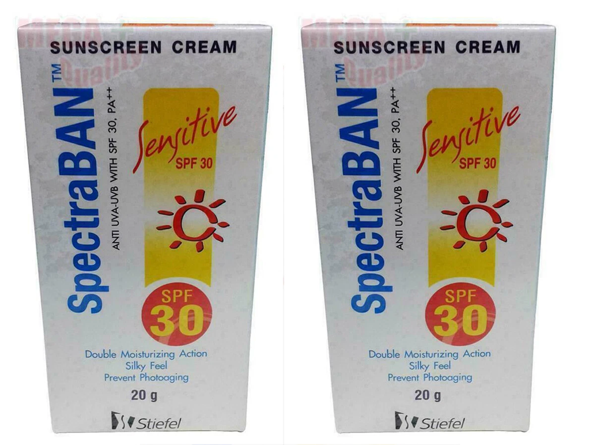 2 x Stiefel SpectraBAN SUNSCREEN CREAM Sensitive Skin ANTI UVA-UVB SPF 30