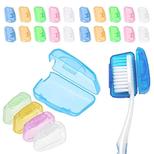 20 Pieces Travel Portable Toothbrush Head Covers Toothbrush Protective Case Toothbrush Head Protector Cap