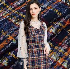 2018 fashion Colorful check wool soft tweed fabric for dress coat telas por metros tissu au metre tecido tela tissus Christmas