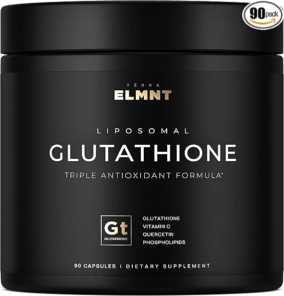2150mg Super Liposomal Glutathione Supplement w. Vitamin C, Quercetin & Pure L Glutathione 2000mg Triple Action Formula Glutathione Liposomal Supplement w. Phospholipid Layer - 90 Pills, Non-GMO