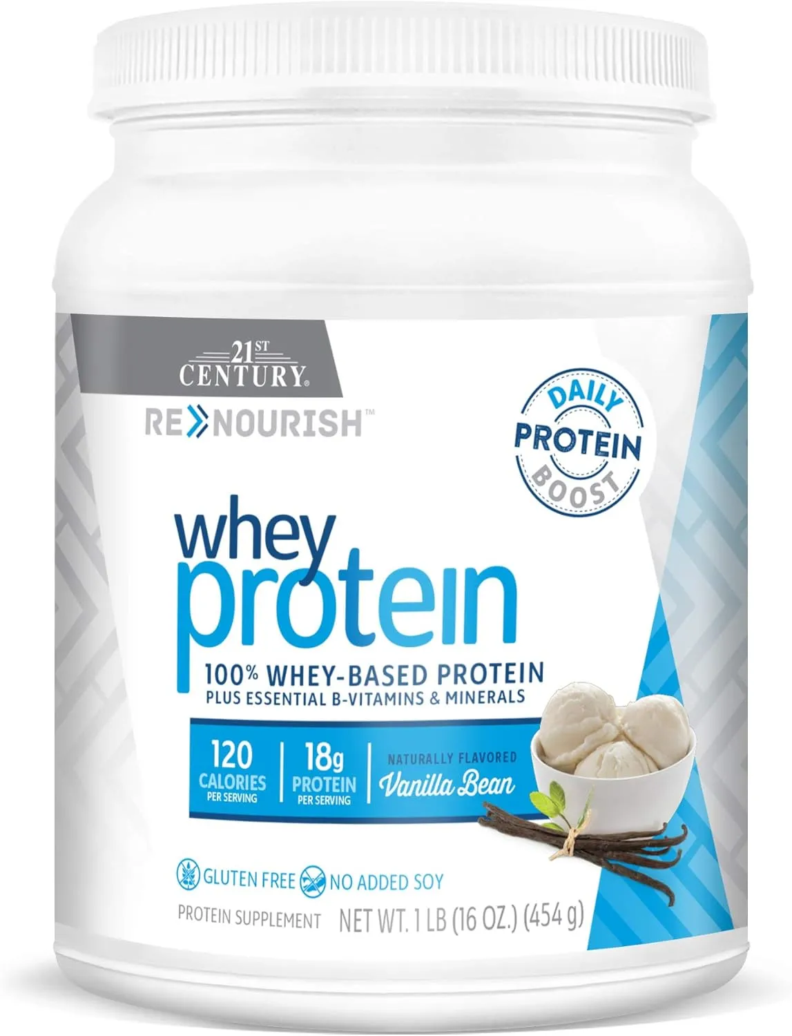 21st Century Renourish Wellness Protein Powder, Vanilla Bean, 1 Pound