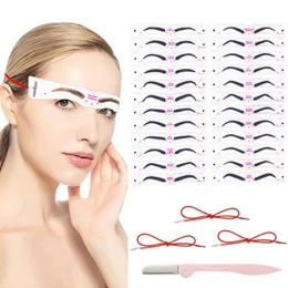 24 Style Eyebrow Stencils,Reusable Eyebrow Template for Variety Faces,Fashionable Eyebrow Shaper Kit With Razor And 3 Strap,2 Minutes Makeup Tools For Women?DIY Grooming Eyebrow Shaping Template