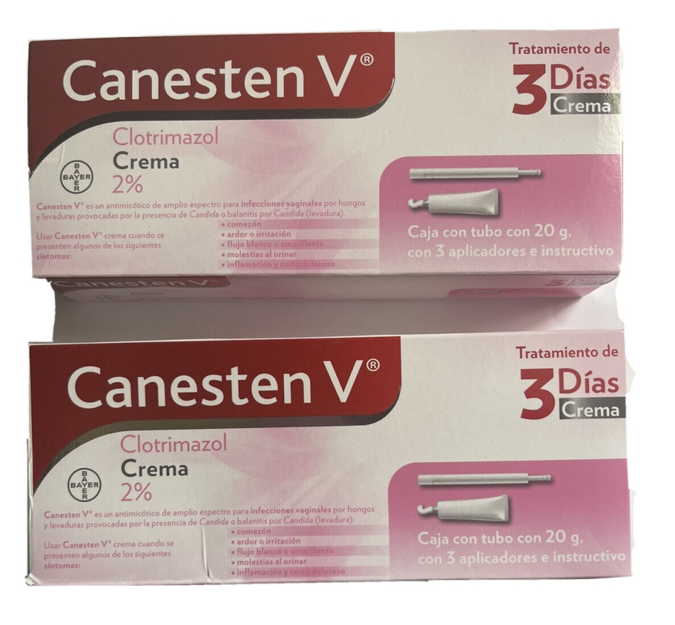 2Pack CanestenV Clorotimazol 2% CremaTratamiento 3 Dias/Cloromazole cream 3 days