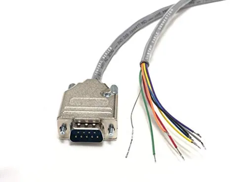3 Foot DB9 Male to Blunt End RS232 Extension Serial Cable - 24 AWG with Grey PVC Jacket - Made in USA by Custom Cable Connection