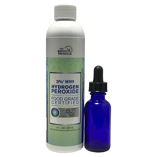 3% Hydrogen Peroxide Medical Food Grade - Recommended by The One Minute Cure Book. Our Brand OMM is The Choice by Professional, Alternative Medicine, and Homeopathic Communities.