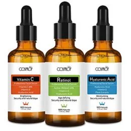 3 Pack Anti Aging Serum for Face-Vitamin C Serum, Retinol Serum, Hyaluronic Acid Serum,Natural Facial Skin Care Products Face Serum Set