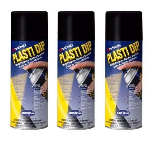 3 PACK PLASTI DIP Mulit-Purpose Rubber Coating Spray BLACK 11oz Aerosol