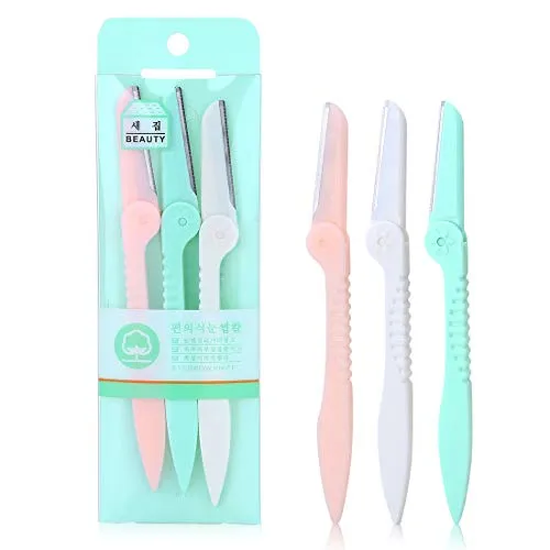 3 Pcs Women/Men Eyebrow Razors Precision Sharpness for Trimming and Shaping Eyebrows Body Hair Pack of 3