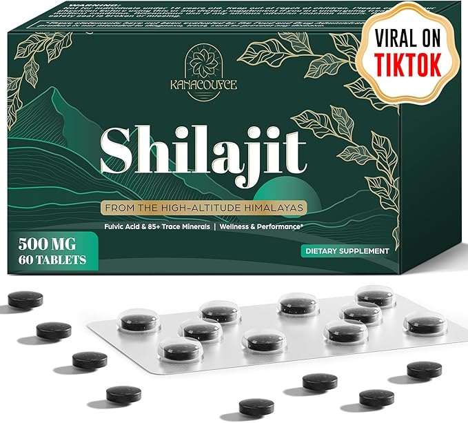 30,000 MG Shilajit Tablets, Shilajit Himalayan Organic, with Fulvic Acid & 85+ Trace Minerals, More Effective Than Shilajit Resin & Capsules, Shilajit for Men & Women, with Lab Test. 60 Count.