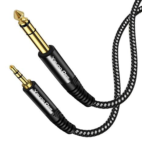 3.5mm to 6.35mm Stereo Audio Cable 3 ft, 1/4 to 1/8 Audio Cable,3.5mm Male to 6.35mm Male TRS Nylon Braid Cable Compatible for iPod, Laptop,Home Theater Devices, and Amplifiers (3FT/1M)