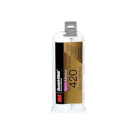 3M Scotch-Weld Epoxy Adhesive DP420, Off-White, Two-Part Epoxy, Indoor Bonding Agent, High Impact, Fatigue Resistance, 50 mL (1.69 fl oz) Duo-Pak