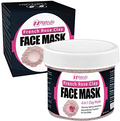 4-in-1 Clay Mask for Face & Body â Healing French Rose Clay, Kaolin Clay, Bentonite Clay, Fuller's Earth Clay, Coconut Milk â Cleansing, Calming, Detoxifying Natural Skincare Treatment - Made in USA