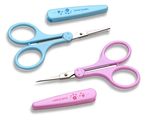 4ï¿½ï¿½Stainless Steel Detail Craft Scissors Set with Straight, Round, High Precision, Sharp Tips and Safety Cover Great for Art Work Scrapbooking, Paper Cutting, Sewing, Crafting, DIY