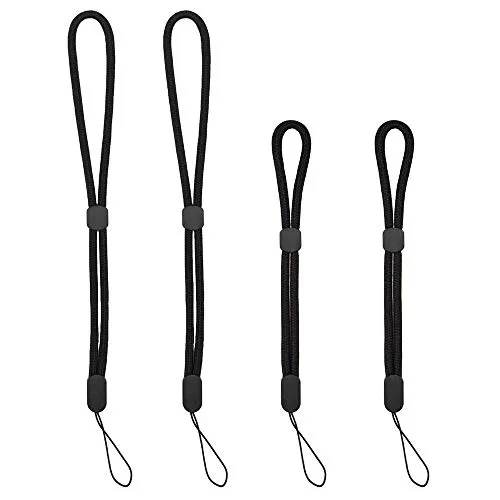 4PCS Wrist Strap Hand Lanyard Adjustable, Premium Black Universal Style 8inches and 16.5inches Nylon Lanyard, For GoPro, Camera, Cell phone, PSP, USB Flash Drives, Flashlight