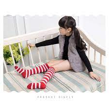 5 Colors Summer Fashion Girls Thin Knee High Socks for Children 3-6Y Red and White Striped Tube Long Socks Kids High Quality