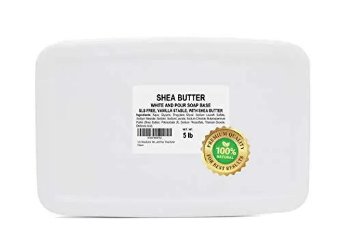 5 lb Shea Butter Soap Base for Soap Making Melt and Pour Shea Butter Glycerin Soap Base for Soap Making All Natural White Shea Butter Soap Base