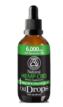 50 mg CBD + 2.5 mg THC per ml Full-Spectrum CBD Oil Drops Size: 120ML (6000 mg CBD)