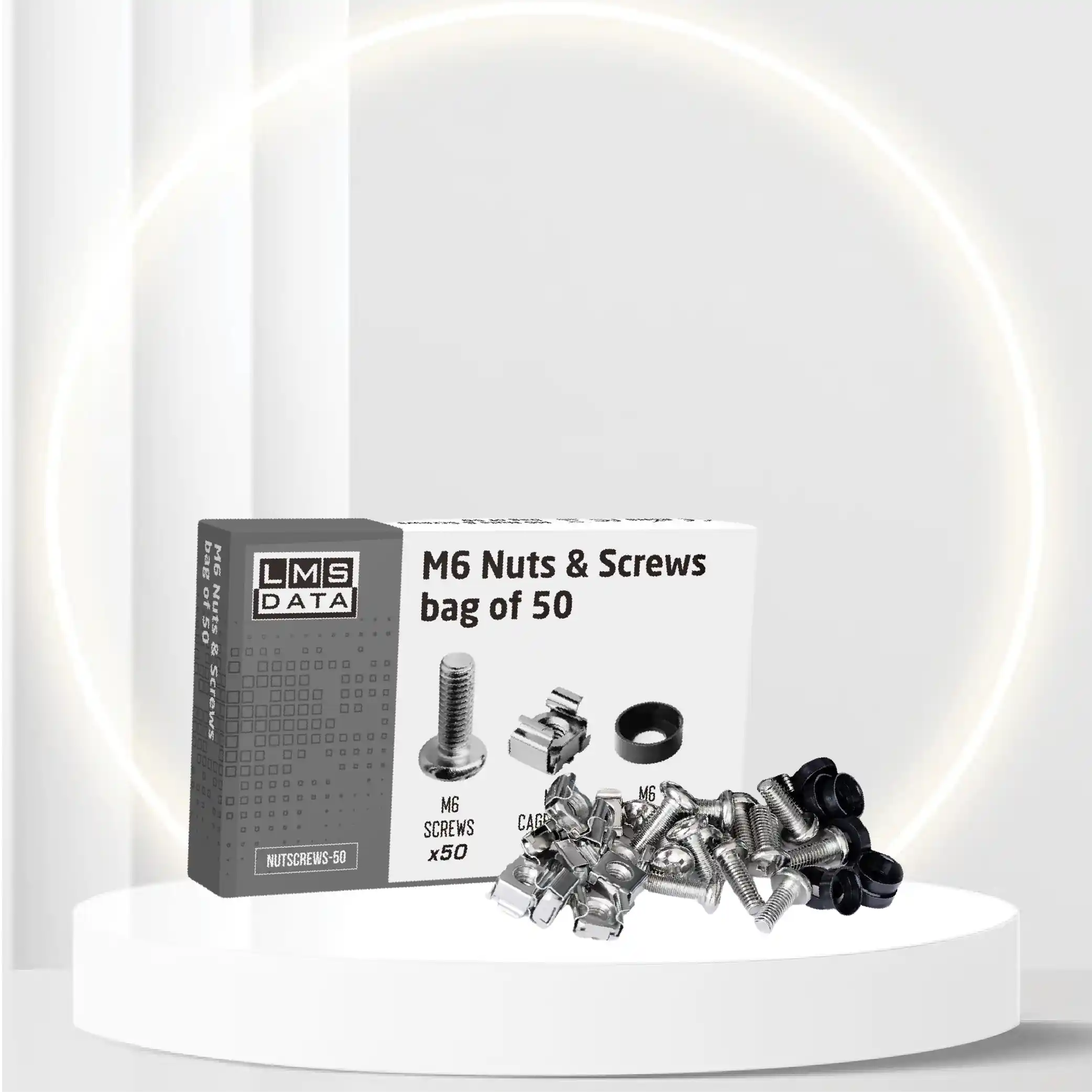 50 Pack of Nickle M6 Cage Nuts & Screws for Rack Mount Equipment Server 19