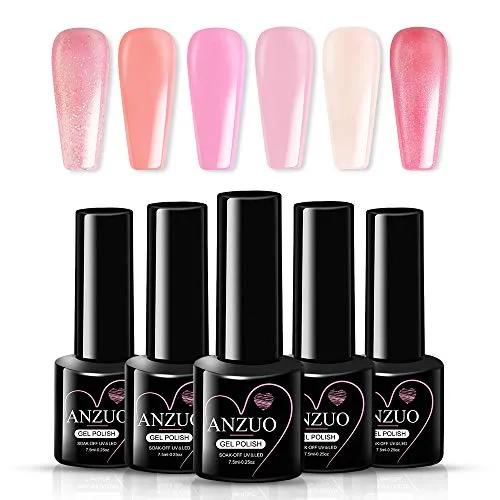 6 Pcs Nail Polish Set UV LED Soak Off Gel Polish for Home Party Nail Salon Nail Art at All Seasons