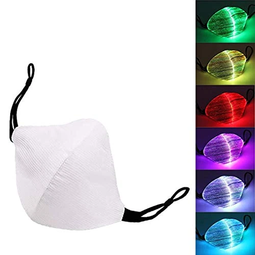 7 Color 4 Modes LED Luminous Masks,USB Rechargeable Rave Mask for Men Women,Flashing Light Up Masks for Party Club Christmas Halloween(white)
