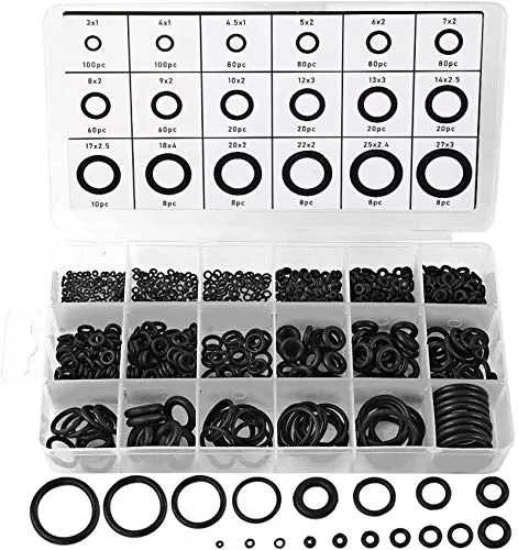 770pcs Rubber O Ring Assortment Kits 18 Sizes Sealing Gasket Washer Made of Nitrile Rubber NBR by HongWay for Car Auto Vehicle Repair, Professional Plumbing, Air or Gas Connections