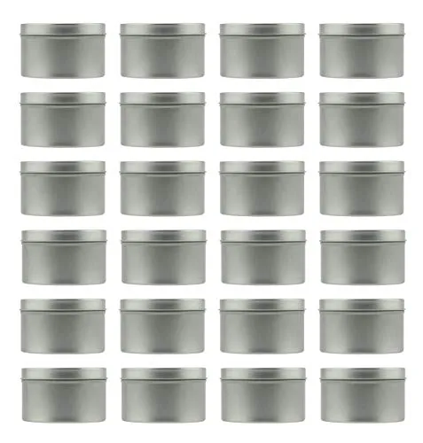8-Ounce Metal Candle Tins (24-Pack); Round Containers For Candles, Arts & Crafts, Storage & More, Bulk Quantity