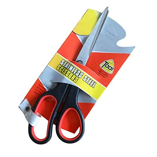 8.5 Inches Multifunctional Red and Black Kitchen Shears, Stainless Steel Scissors for Kitchen/Office, Rust-Resistant Shears with Soft-Grip Handles