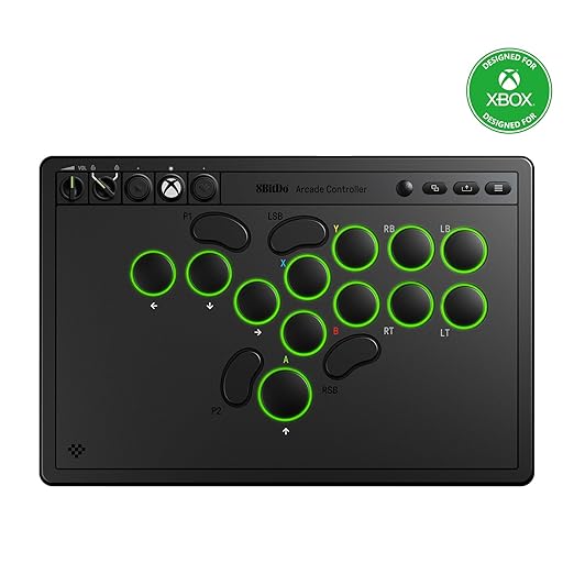 8BitDo All-Button Arcade Controller for Xbox Series X|S, Xbox One & PC, 2.4G Wireless, Low-profile Mechanical Switches, Programmable Buttons, Hot-swappable PCB, RGB Lighting - Officially Licensed