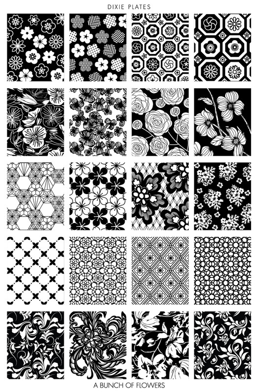 A Bunch of Flowers - Dixie Plates Nail Stamping Plate