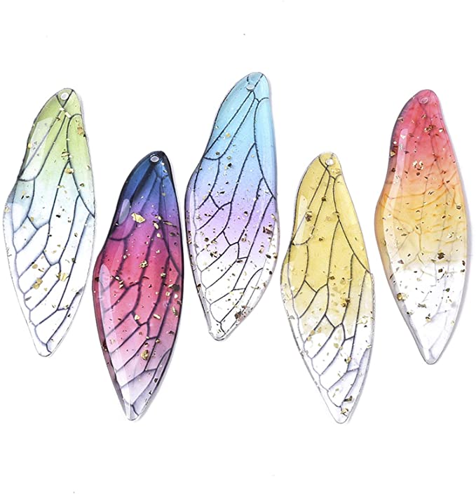 A Set Handmade Fairy Resin Butterfly Wing Charm Pendant Earrings Kits With Jump Rings/Earring Hooks For Women DIY Jewelry Making