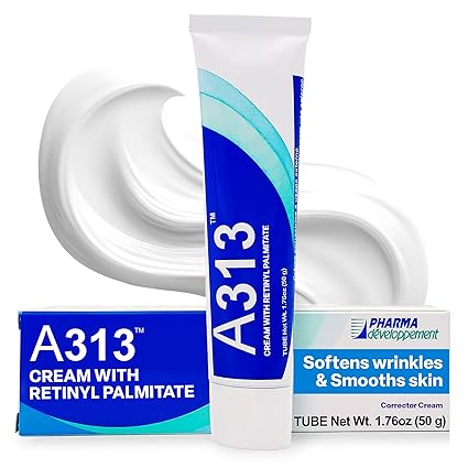 A313 French Pharmacy Vitamin A (Retinoids) Lightweight Face Cream for Anti-Aging, Reduce Wrinkles, Prevents Acne Breakouts, and Hyperpigmentation - Skincare for Smooth, Radiant Skin - 50g Cream