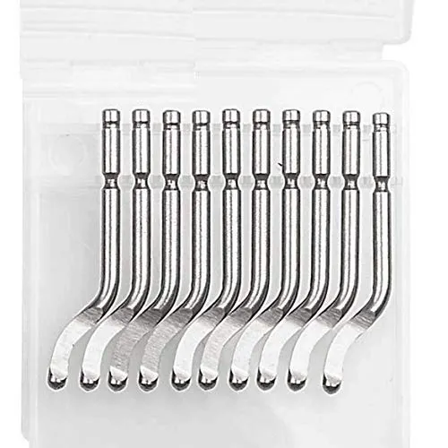 Acrux7 Metal Deburring Blades Set, 10 Pack, Blade Length 47 mm, High Speed Steel (Containing Cobalt for Strong Cutting), Suit for Stainless Steel Burr Removing