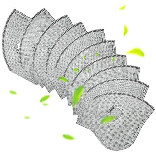 Activated Carbon Filter Replacement for Face Mask, MEDRACHEL PM2.5 Mask Filters 5 Layers Replaceable Filter Paper Non-Woven Meltblown Filter Pad - 10 PCS