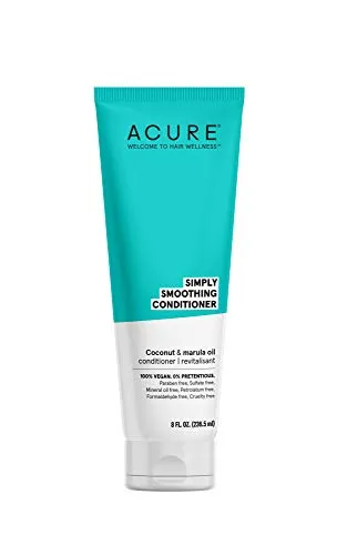 ACURE Simply Smoothing Conditioner - Coconut Water & Marula Oil | 100% Vegan | Performance Driven Hair Care | Smooths & Reduces Frizz | 8 Fl Oz