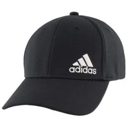 adidas Men's Release 2 Structured Stretch Fit Cap, Black/White, Large-X-Large