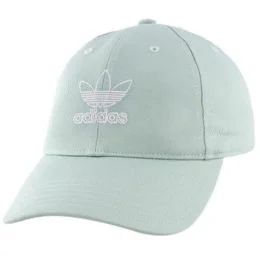 adidas Originals Women's Outline Logo Relaxed Fit Cap, Ash Green/White, One Size