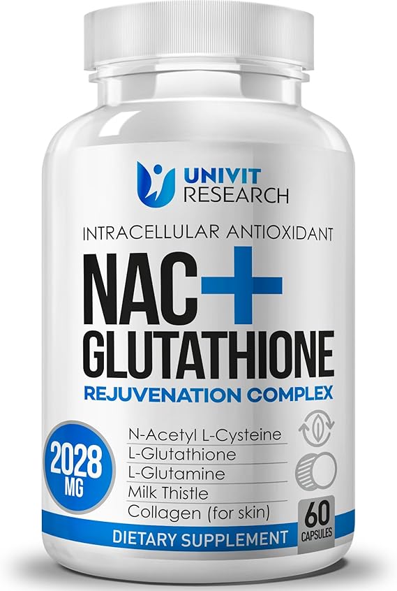 Advanced Complex-NAC Supplement (N-Acetyl L-Cysteine) 600mg with L-Glutathione 500mg and Milk Thistle Extract-Potent Antioxidant-Immune Function Support Respiratory Health-Promotes Liver Kidney Detox
