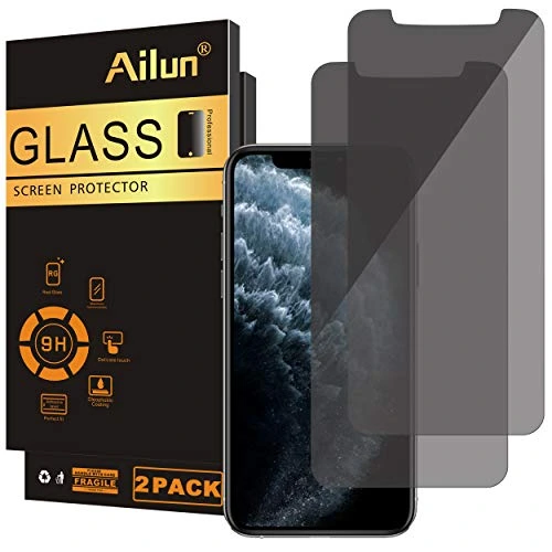 Ailun Privacy Screen Protector Compatible with iPhone 11 Pro Max/iPhone Xs Max 6.5 Inch 2 Pack Anti Spy Tempered Glass Anti Scratch Case Friendly