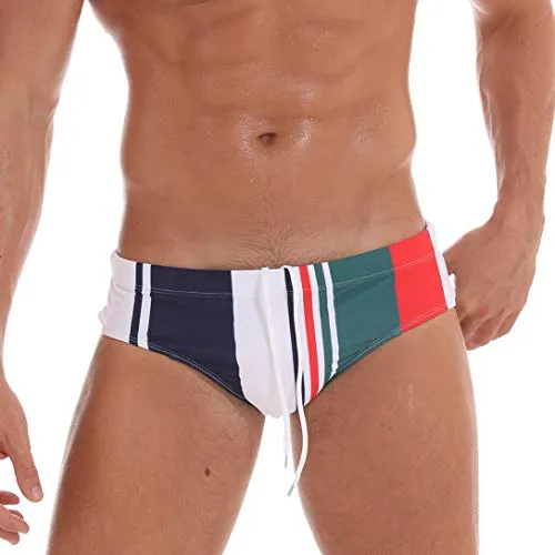 AIMPACT Mens Bikini Swimwear Sexy Swim Briefs with Drawstring Swimsuit for Men(S(M))