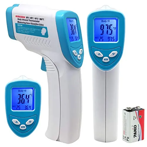 AiPro No Touch Forehead Thermometer, Non Contact 2 in 1 Infrared Thermometer for Adults, Kids and Articles with 3 Function - Fever Alarm, Over Range Display and 32 Group Data Memory (NUB8380H)